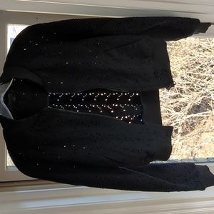 AllSaints Womens Baine Wool Eyelet Bomber Jacket in Black Size 6